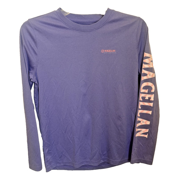 Magellan Shirt Women L Purple Fish Gear Boyfriend Fit Performance Outdoors - Picture 1 of 4